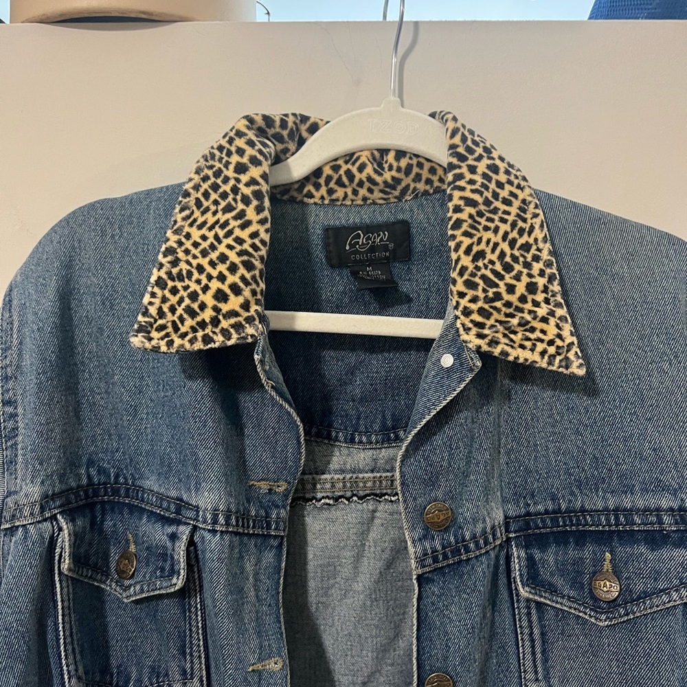 Patchwork Cheetah Jean Jacket - image 3